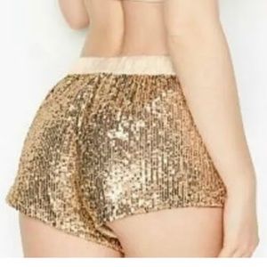 Victoria's Secret Gold Sequin Shorts
